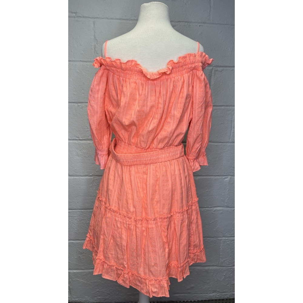 Lilly Pulitzer Off the Shoulder Louisa Tiered Papaya Punch Orange Dress XL Belt - Picture 6 of 12